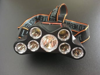 Superstark Pannlampa 7 LED uppladdningsbar huvudlampa