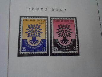 Costa Rica 1960 Världsflyktingåret 2 postfriska märken se bild
