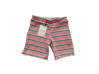 LIBERTY flerfärgade orange rosa randiga shorts, storlek 110/116