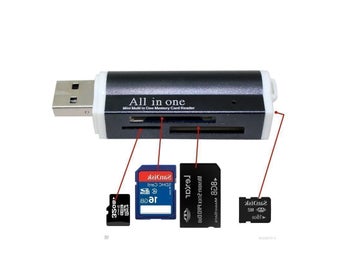 Micro USB 2.0 Memory 4 in 1 Card Reader Adapte Aluminium alloy