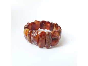 Amber Bracelet Baltic Amber ädelsten brett stretcharmband för kvinnor