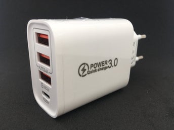 iPhone & Samsung Snabbladdare Strömadapter 5V USB-C & USB-B Portar 3.0