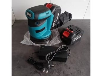 125mm 3-växlad elektrisk orbital slipmaskin med 2 högkapacitetsbatterier