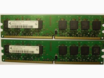 2GB (2 st *1 GB) Qimonda.DDR2 PC5300/667.100 % LikaSpec. Även datum samma.Rea