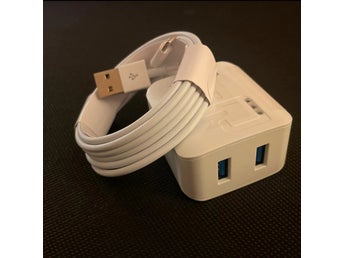 iPhone laddpaket 2m lightning kabel med strömadapter 2 USB-laddare 2 meter kabel