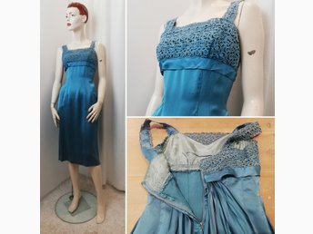 Vintage Retro cocktail klänning tu.. (421132336) ᐈ Vintage retro 60 tals party klänning syntet lila grön turkos
