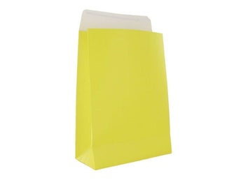 25st Presentpåsar gul 260x120x370mm med tejpflik