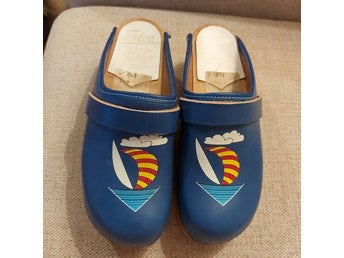 Vintage blå läderträskor från Solva