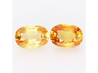 2ST Eleganta! Unheated! Oval Gul Safir 0,63 Carat Video Finns I Annonsen