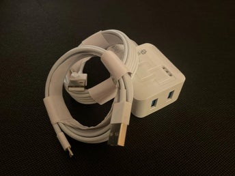 Stort iPhone Laddpaket 2st 2m lightning kabel med strömadapter - 2 USB kontakter