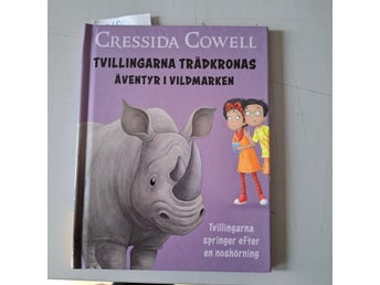 Tvillingarna springer efter en noshörning.