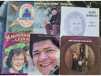 LP-skivor- 6st- Narvel Felts, Michael Parks, Mats Jerrolf, Magnus Härenstam mfl