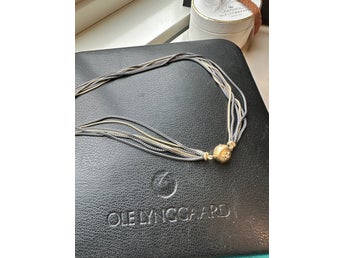 0kr leverans + ask +OLE LYNGGAARD COLLIE 18K 750 + oxiderad silver 925
