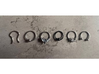 Set med septumringar + retainer (6 st)