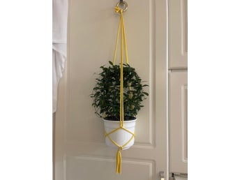 Ampel handmade, gul, makrame 13-15 cm