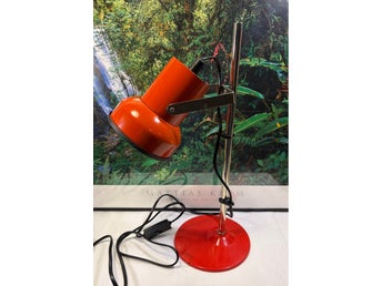Bordslampa, röd, retro