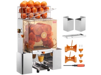Commercial Orange Juicer Machine, 120W Automatic Juice Extractor, Stainless