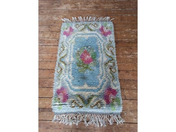 Ryamatta med blommönster, Vintage