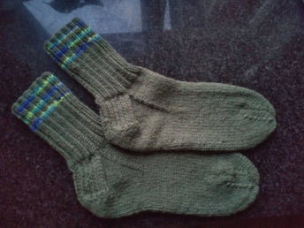 Raggsockor, stickade sockor, strl. 44-45, nytt