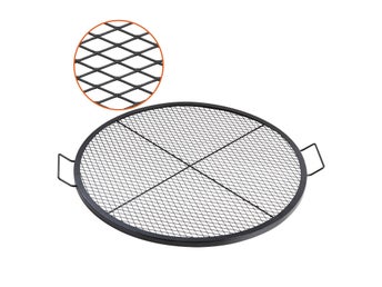 X-Marks Fire Pit Grill Grate, Round Cooking Grate, Heavy Duty Steel Campfire