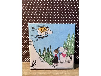 Tavla Full fart i hoppbacken 15x15 cm