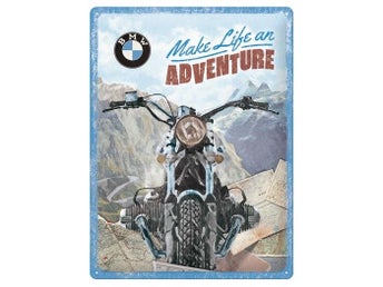 BMW Make Life an Adventure - Plåtskylt 30 x 40 cm.