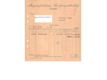 Fyra fakturor från Margarinfabrikernas Försäljningscentral från 1927 Kalmar