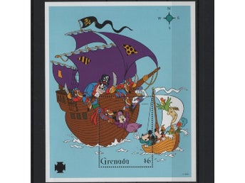 Grenada 1995 Disney Musse som sjörövare 2v i 2 block