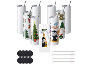 8 Pack Straight Sublimation Tumblers, 30 oz/850.5 g Blank Tumbler Bulk