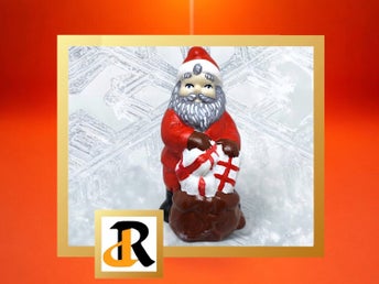 Jultomte i porslin, jul prydnad