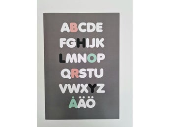 Poster till barnrum A4 - ABC Alfabetet