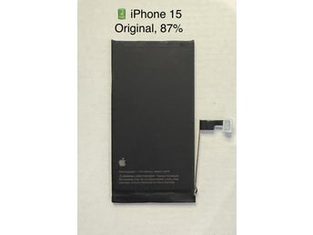 iPhone 15 batteri, original, 87% batterihälsa