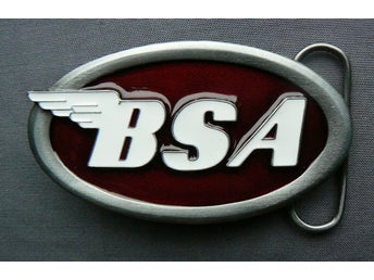 Bältesspänne BSA oval mörkröd och