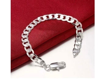 Helt Nytt: Armband pläterad med äkta silver 925, 20 cm, 7 med