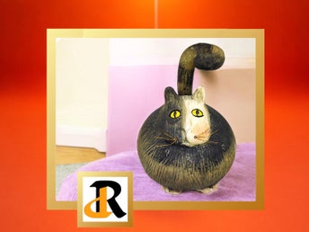 Ovanlig och charmig katt figur, prydnad