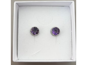 Vackra Ametist Örhängen i Sterling Silver 925