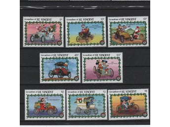 St Vincent Grenadinerna 1989 Disney Bilar Jul 8v + 2 block