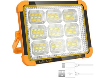 Ny Bärbar LED-arbetslampa med solcellsladdning och powerbank-funktion