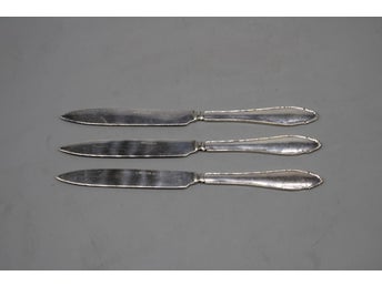 3st knivar i nysilver , Vintage dessertknivar , 1900-tal