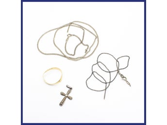 Skrot, 18K guld, 925/830 silver (vikt 1,86g, 9,38g)
