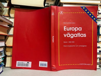 Motormännens Europa vägatlas med stadskartor, ortregister. VG+, BM