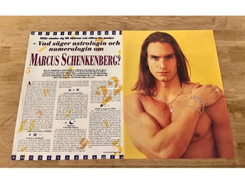 Marcus Schenkenberg 1994 Modell reportage poster tidningen Okej 1990-tal