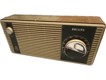 Vintage Philips Bärbart Transistor Radio T12A 60-talet Portable Mariette B2S45T