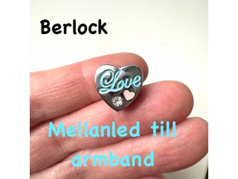 30 st Berlock hjärta mellanled i silverfärg från Lollipop