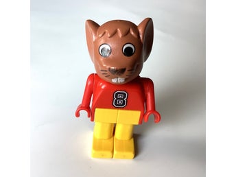 Vintage LEGO Retro Figur Fabuland - Mus i gula byxor och röd jacka