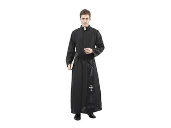 Katolsk Präst Maskeraddräkt Halloween O/S Ny