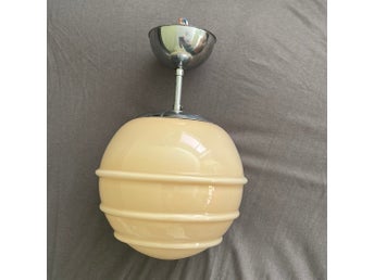 Vintage art deco Taklampa i glas och metall Bikupa från 30/40 talet
