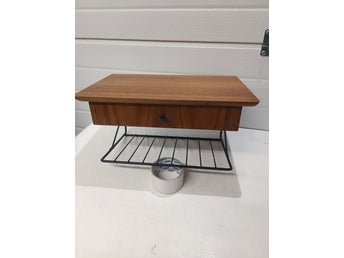 Telefonhylla/Sängbord Teak String retro.