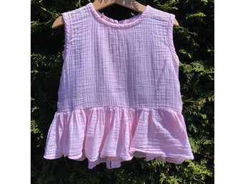 Blus/ topp i muslin barn, 86/92, 100% bomullsmuslin