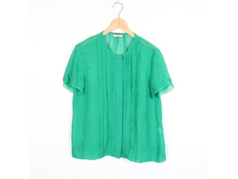 Malene Birger Blus Grön Silke Dam Stl.38